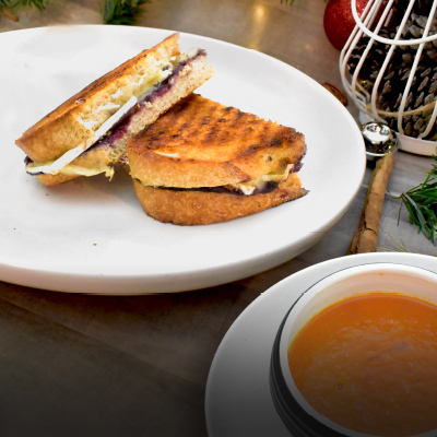 BERRY GRILLED CHEESE WITH TOMATO SOUP